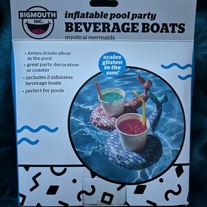 Mystical Mermaids Inflatable Beverage Boats - Purple and Blue